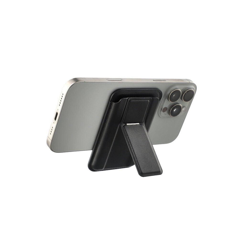 4smarts Magnetisk Kortholder m. Kickstand - MagSafe Kompatibel - Sort