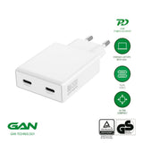 4smarts PDPlug Slim 65W Vægoplader - 2 x USB-C - Hvid