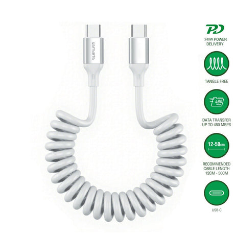 4smarts USB-C til USB-C Kabel - 240W - 50cm - Hvid