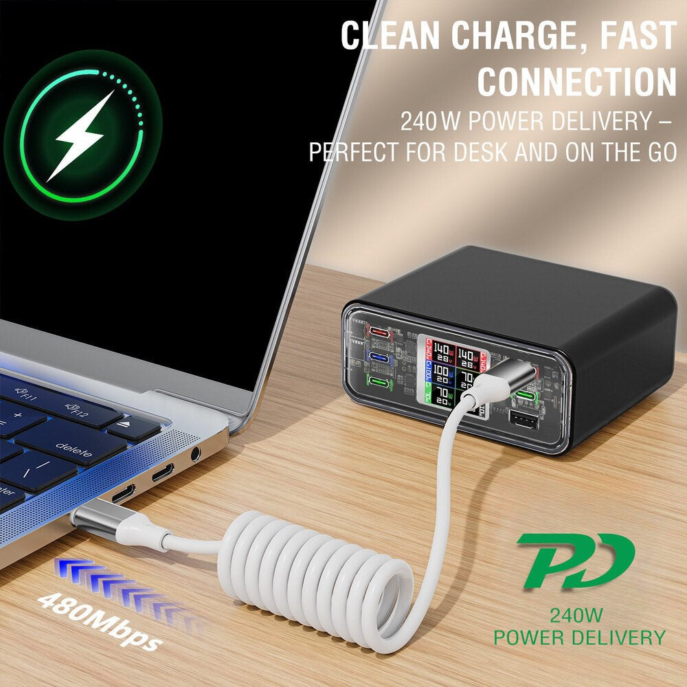 4smarts USB-C til USB-C Kabel - 240W - 50cm - Hvid