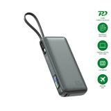 4smarts Enterprise 20.000mAh 165W Powerbank m. Integreret USB-C Kabel - Grå