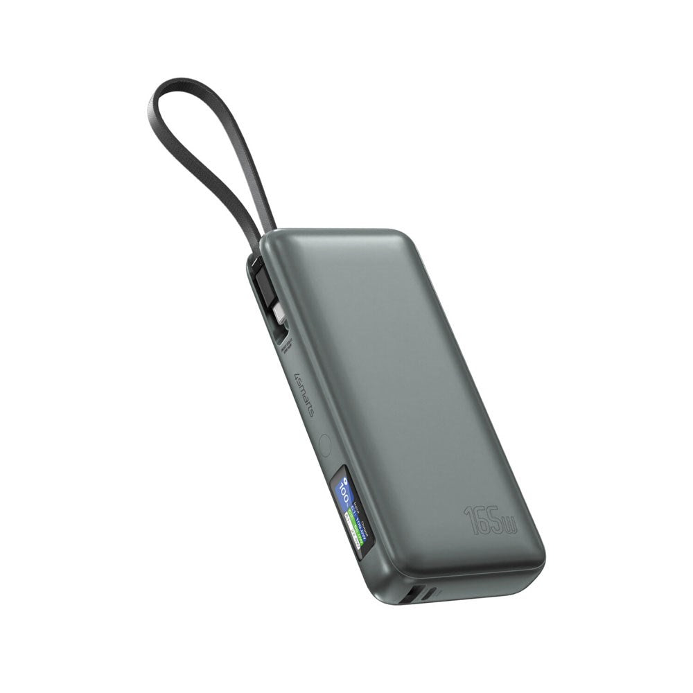 4smarts Enterprise 20.000mAh 165W Powerbank m. Integreret USB-C Kabel - Grå