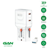 4smarts 65W Rejseadapter til EU/UK/US/AUS m. 2 x USB-C 1 x USB-A Adapter - Hvid