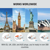 4smarts 25W Rejseadapter til EU/UK/US/AUS m. 1 x USB-C 1 x USB-A - Hvid