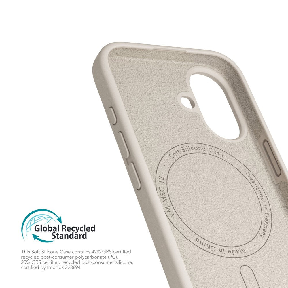 Vonmählen iPhone 16 Eco Silikon Bakdeksel - MagSafe kompatibel - Krem