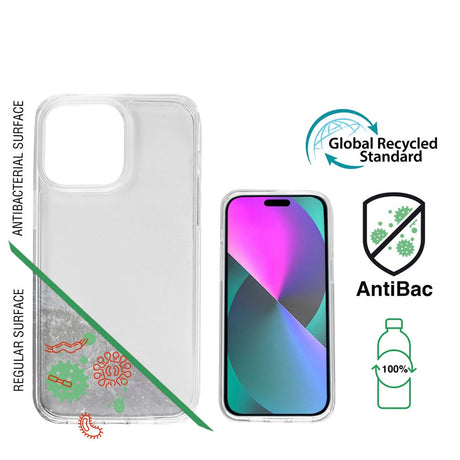 iPhone 14 Pro 4Smarts AntiBac Eco Bakdeksel - 100 % resirkulert plast - Gjennomsiktig
