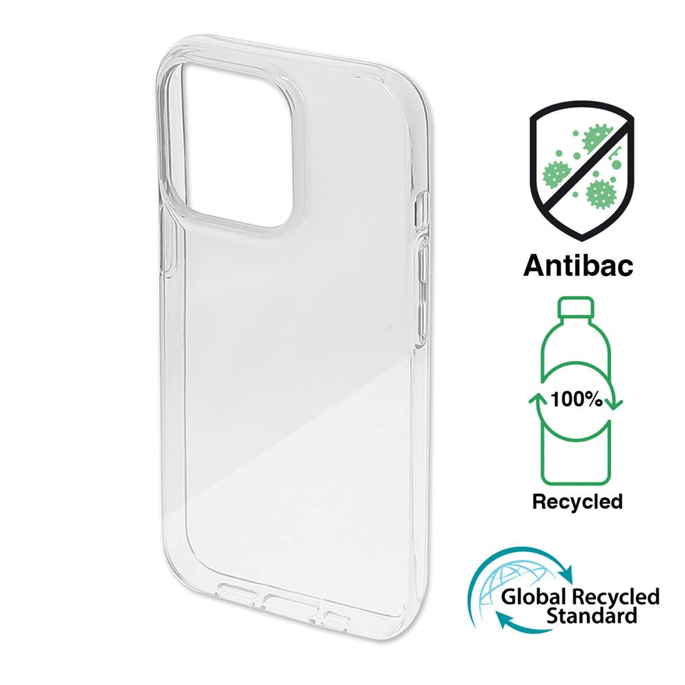 iPhone 14 Pro 4Smarts AntiBac Eco Bakdeksel - 100 % resirkulert plast - Gjennomsiktig