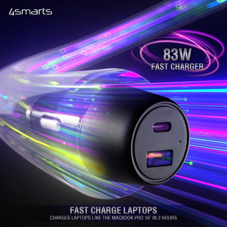 4smarts VoltRoad 83W PD billader - USB-C &amp; USB-A - Svart