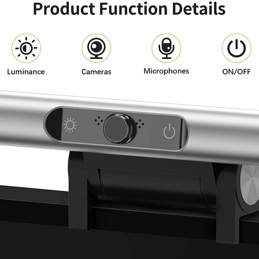 4Smarts 2-i-1 skjermlampe m. HD 1080p webkamera - sølv