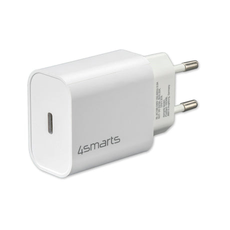 4smarts VoltPlug PD 20W USB-C Vegglader m. Kabel - Hvit