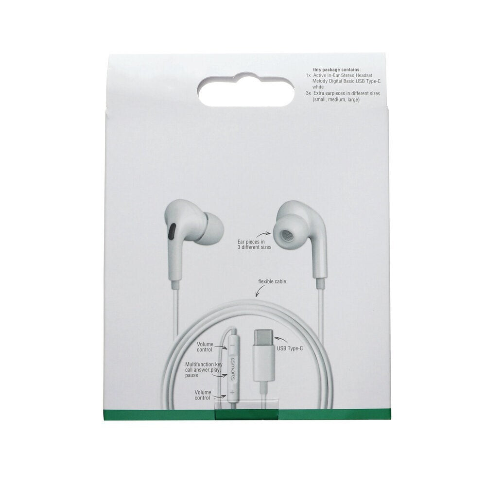 4smarts Melody Digital Basic Headset med USB-C Kabel - Hvid