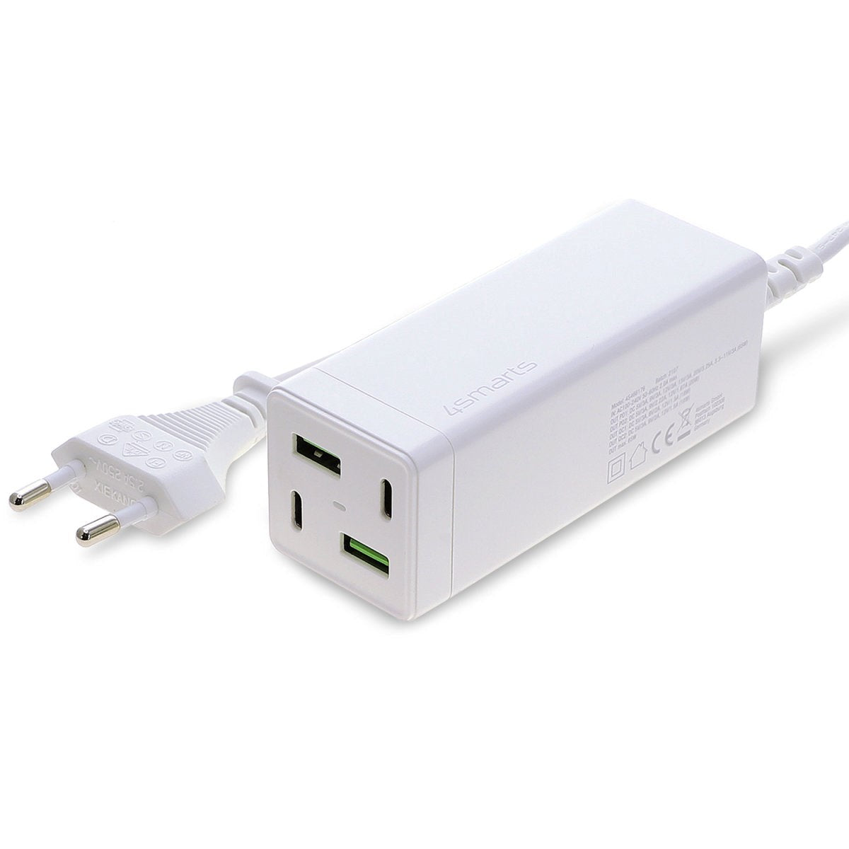 MultiGaN 4Smarts 65W Hurtig Lader station (USB-C & USB-A) - Hvid