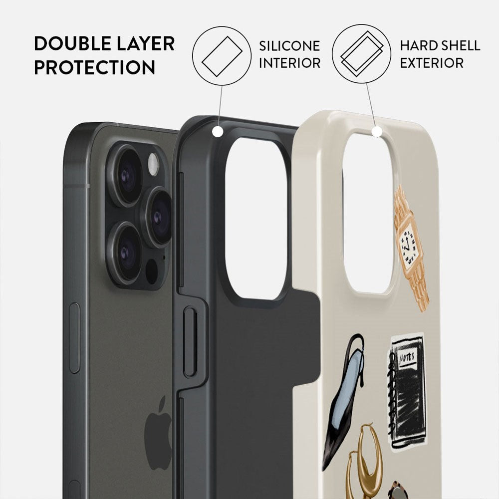 Burga iPhone 15 Pro Tough Fashion Cover - Boss Babe