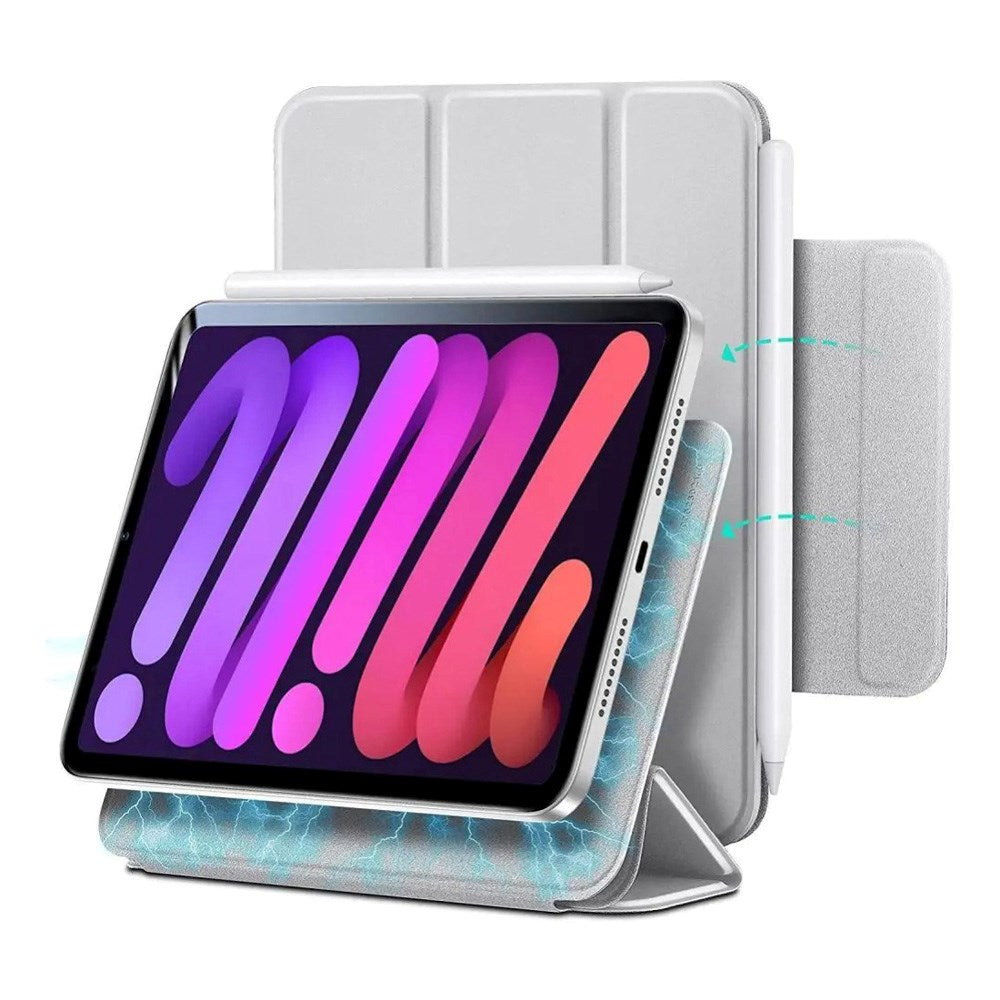 iPad Mini (2024/2021) ESR Rebound Magnetic Flip Cover - Grå