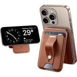 Kortholder med stående funksjon - ESR GripWallet - MagSafe kompatibel - Brun