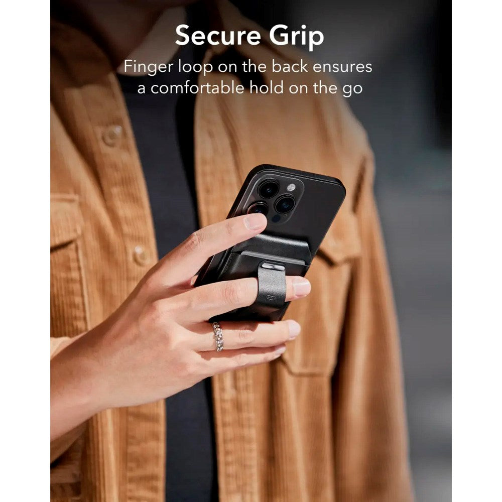 Kortholder med stativfunksjon - ESR GeoWallet - MagSafe-kompatibel - Sort