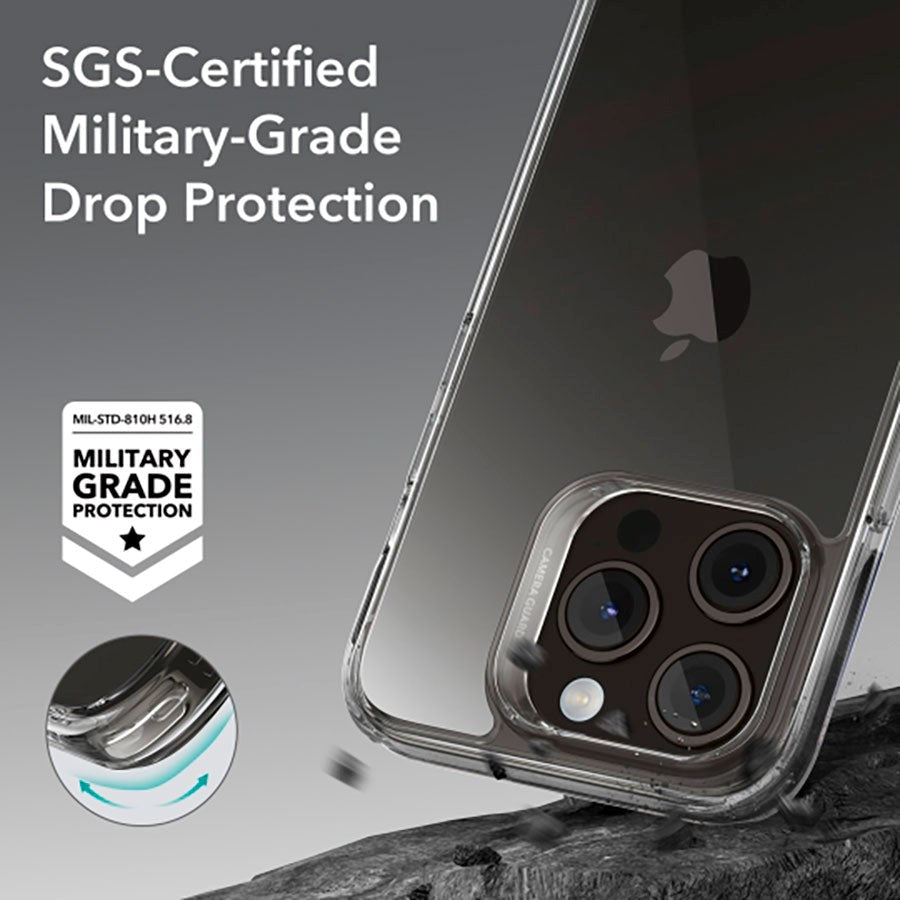 iPhone 15 Pro ESR Ice Shield Hybrid Air-Guard Bakdeksel - Gjennomsiktig
