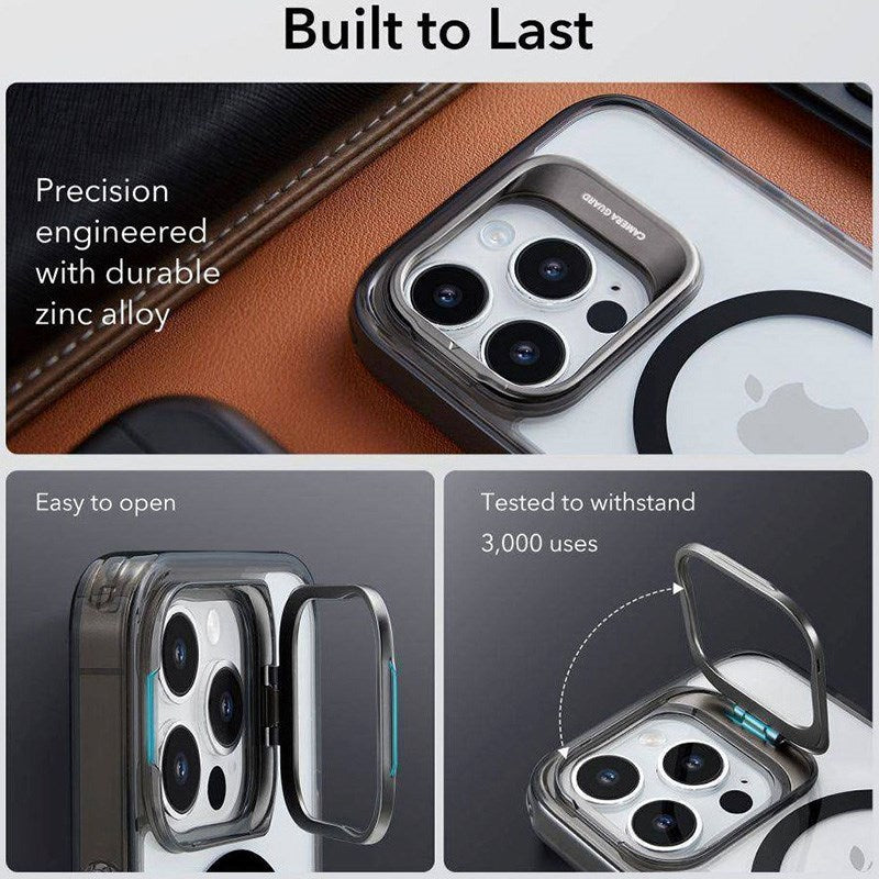 iPhone 14 Pro - ESR Classic Hybrid Deksel m. Stativ - MagSafe-kompatibel - Gjennomsiktig / Svart