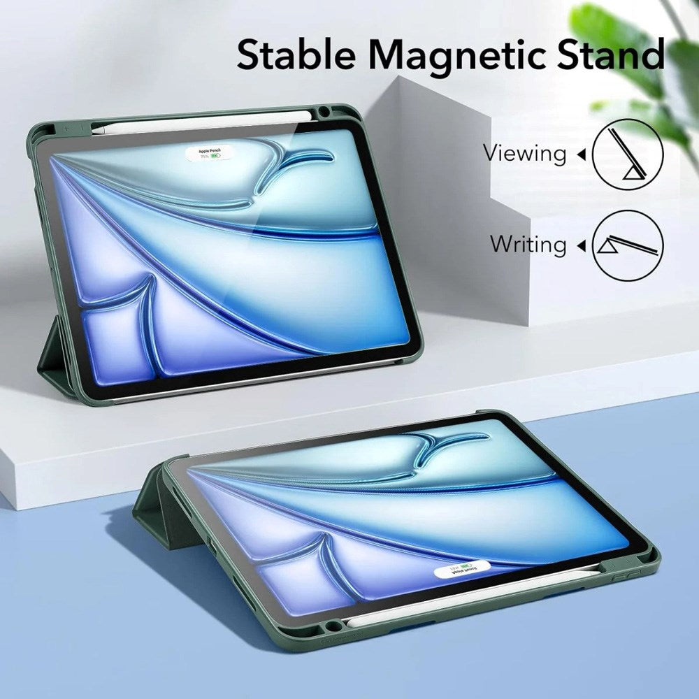 ESR iPad Air 11" (2025 / 2024) / Air 10.9" (2022 / 2020) Rebound Flip Cover m. Apple Pencil Holder - Grøn