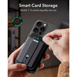 Kortholder med stativfunksjon - ESR GeoWallet - MagSafe-kompatibel - Black Carbon