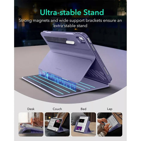 ESR iPad Air 13" (2025 / 2024) Shift Flip-deksel - innebygd avtagbart bakdeksel - lilla