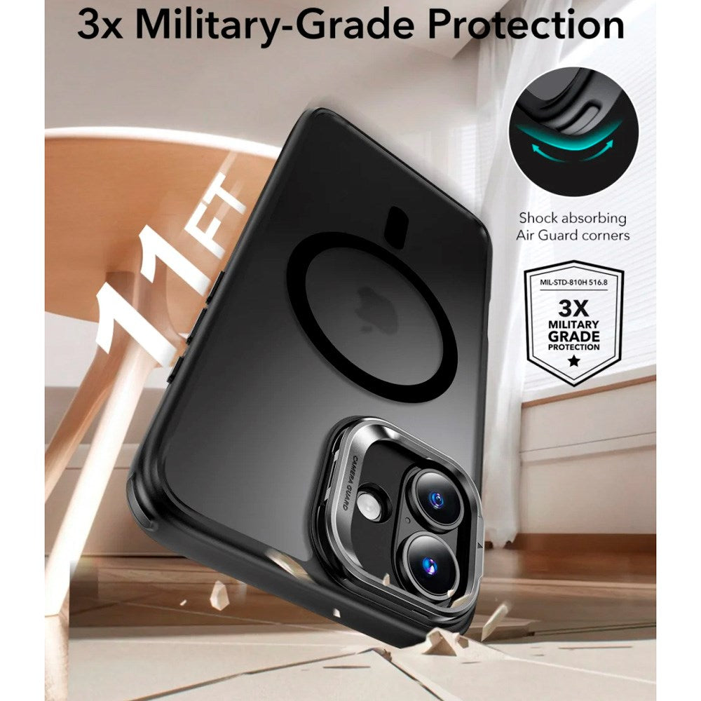 iPhone 16 - ESR Classic Hybrid Deksel m. Stativ - MagSafe-kompatibel - Matt svart