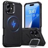 ESR iPhone 16 Cyber Armor Case - inkl. Kickstand - MagSafe Kompatibel - Sort