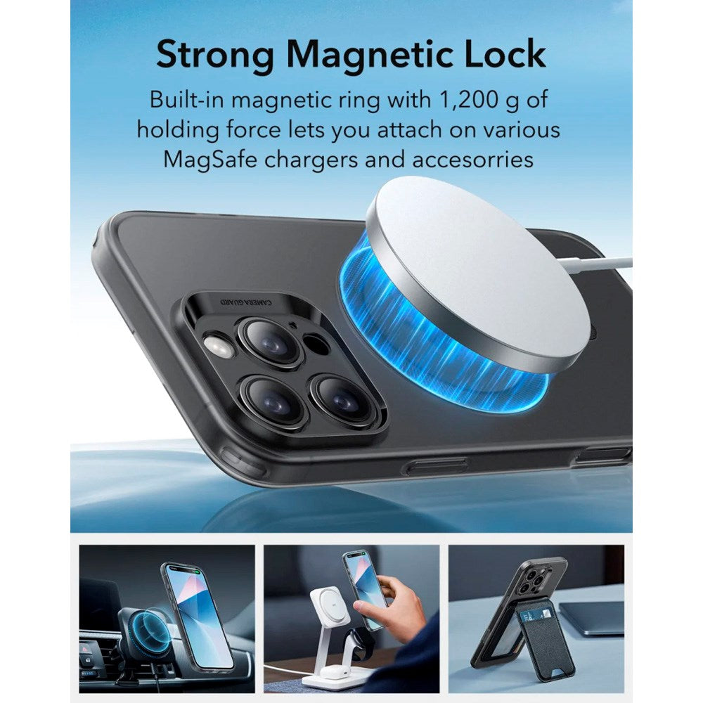 iPhone 16 Pro - ESR Zero Clear fleksibelt plastdeksel - MagSafe-kompatibel - Mattsvart