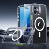 iPhone 16 ESR HaloLock m. Bagside Cover & Beskyttelsesglas - MagSafe Kompatibel - Gennemsigtig
