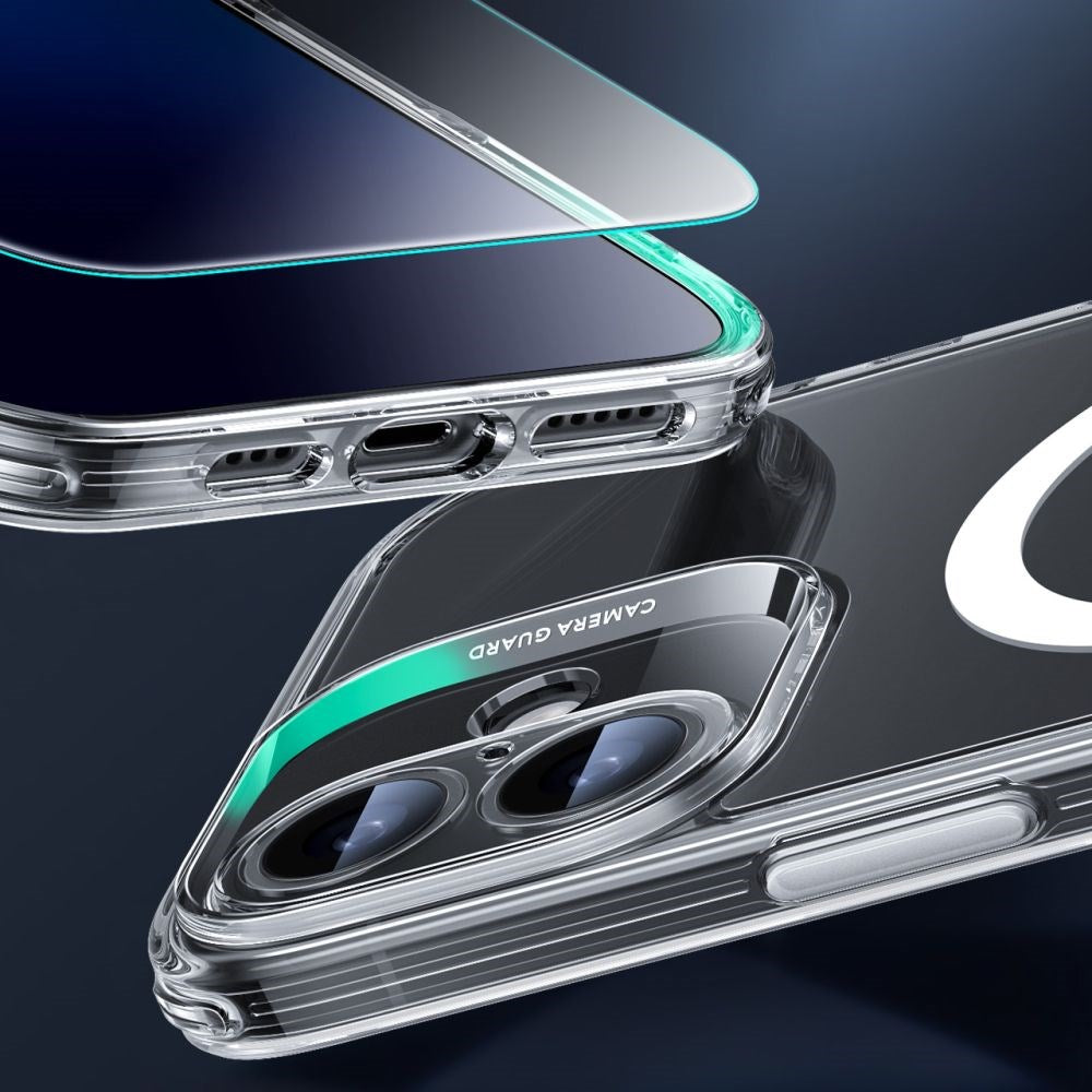 iPhone 16 ESR HaloLock m. Bagside Cover & Beskyttelsesglas - MagSafe Kompatibel - Gennemsigtig