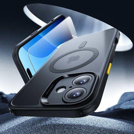 iPhone 16 ESR HaloLock m. Bagside Cover & Beskyttelsesglas - MagSafe Kompatibel - Mat Sort