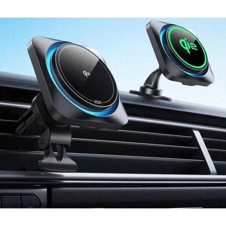 ESR Mobilholder til Bil m. Trådløs Opladning til Ventilationsrist & Instrumentbræt - MagSafe Kompatibel - Sort