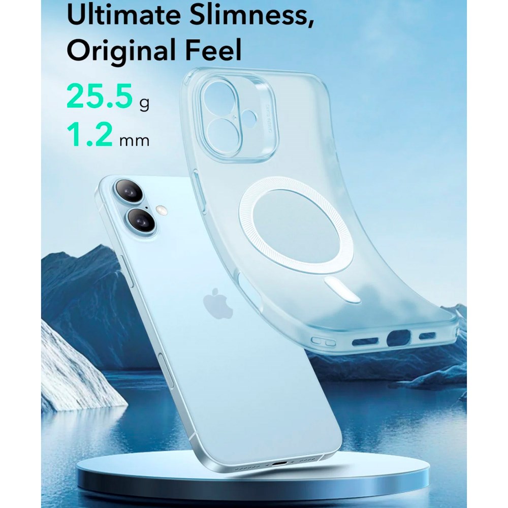 iPhone 16 - ESR Zero Clear Fleksibelt Plastik Cover - MagSafe Kompatibel - Mat Blå