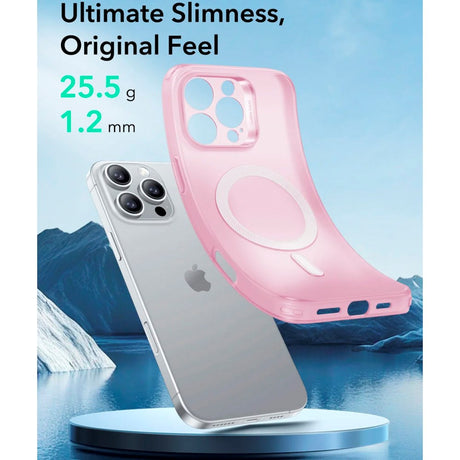 iPhone 16 Pro - ESR Zero Clear fleksibelt plastdeksel - MagSafe-kompatibel - Matt rosa