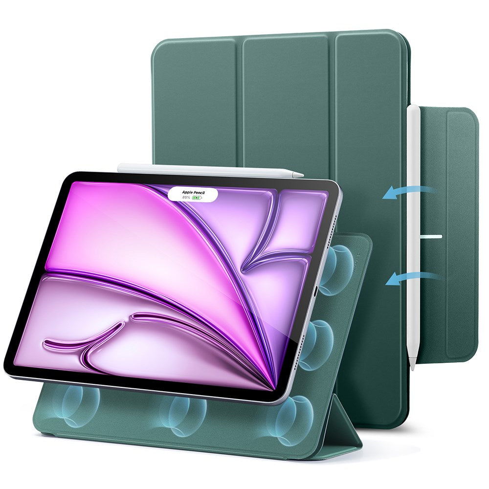 iPad Air 13" (2025 / 2024) ESR Rebound Magnetic Flip Cover - Grøn