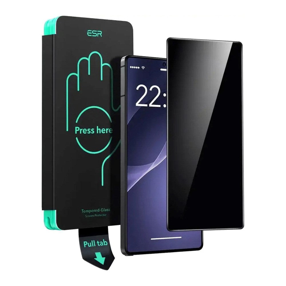 Samsung Galaxy S25 Ultra ESR Privacy Skærmbeskyttelsesglas m. Monteringskasse - Gennemsigtig