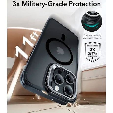 iPhone 16 Pro Max - ESR Classic Hybrid Deksel m. Stativ - MagSafe-kompatibel - Matt svart