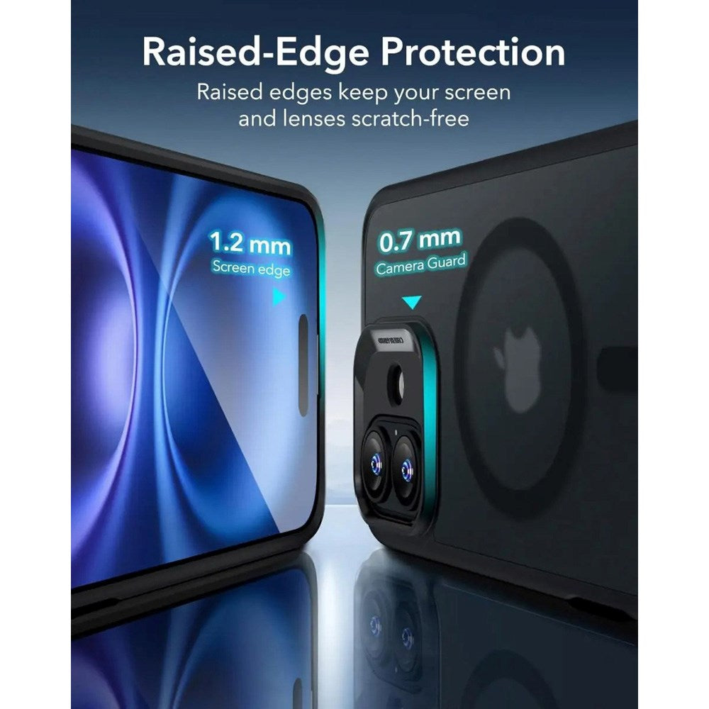 ESR iPhone 16 Classic Hybrid-deksel m. Kamerakontrollknapp - MagSafe-kompatibel - Matt gjennomsiktig / svart