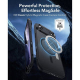 iPhone Air ESR Classic Hybrid Cover m. Indbygget Camera Control Knap - MagSafe Kompatibel - Mat Sort