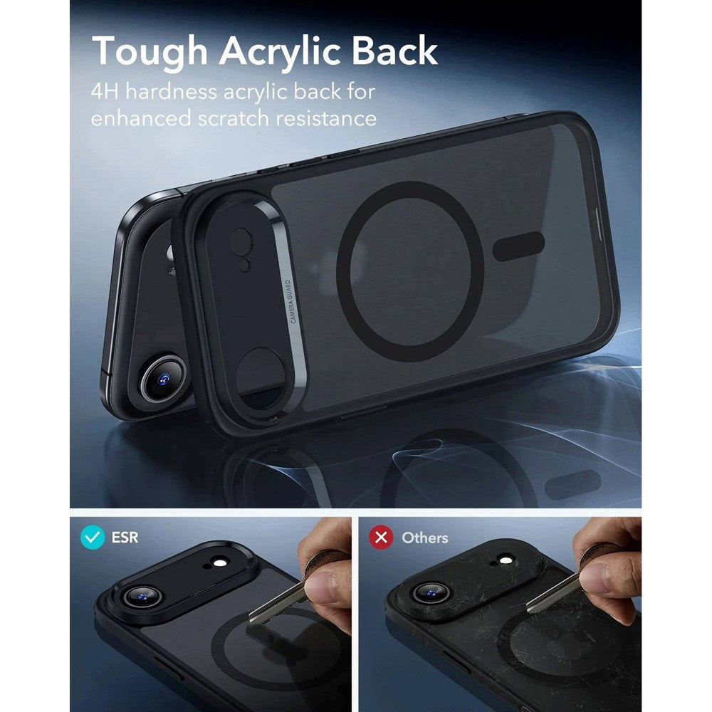 iPhone Air ESR Classic Hybrid Cover m. Indbygget Camera Control Knap - MagSafe Kompatibel - Mat Sort