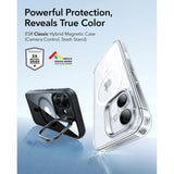 ESR iPhone 17 Classic Hybrid Stash Cover m. Kickstand - MagSafe Kompatibel - Gennemsigtig / Sort