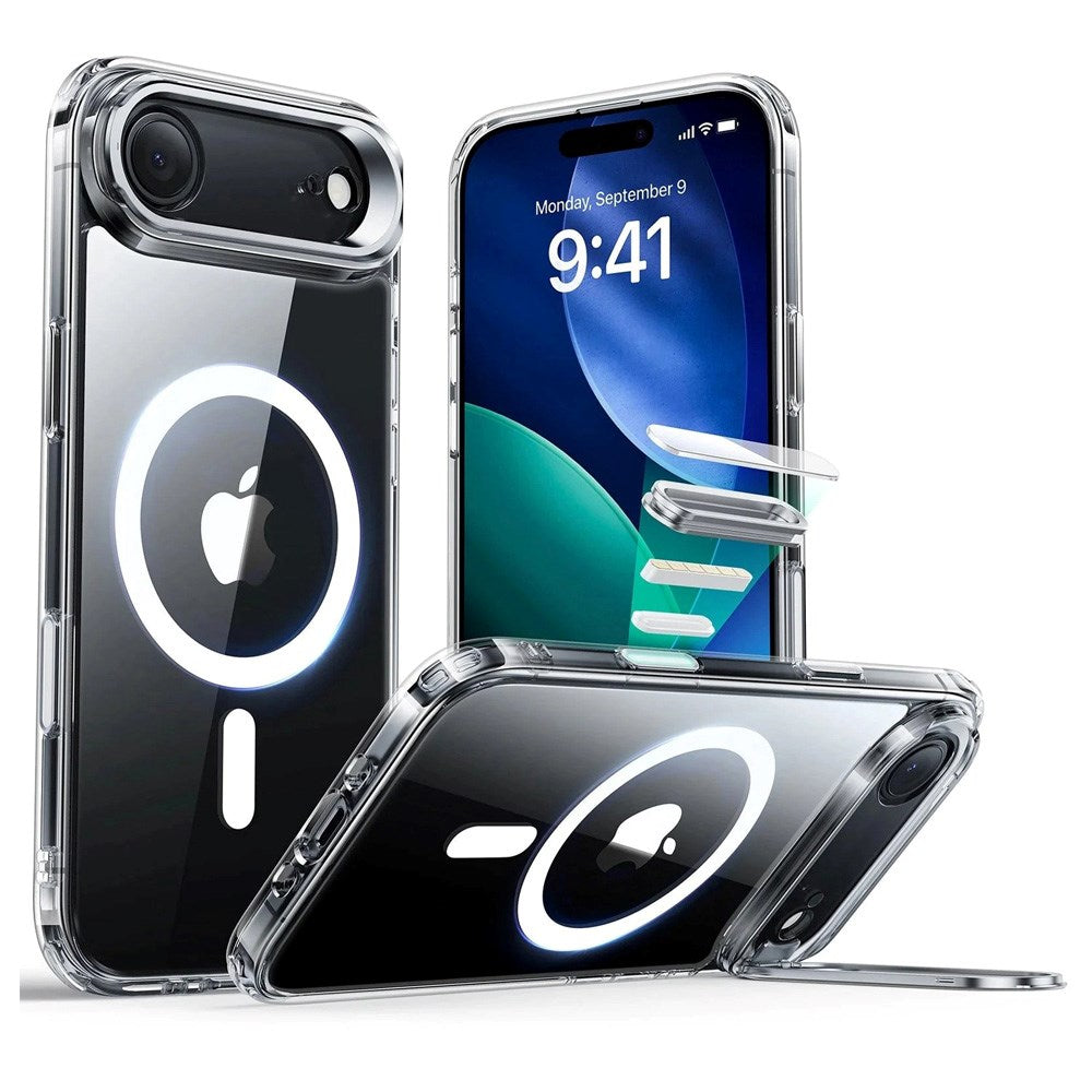 ESR iPhone Air Classic Hybrid Stash Cover m. Kickstand - MagSafe Kompatibel - Gennemsigtig