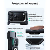 ESR iPhone 17 Pro Max Classic Hybrid Stash Cover m. Kickstand - MagSafe Kompatibel - Gennemsigtig / Sort