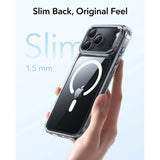 ESR iPhone 17 Pro Classic Hybrid Stash Cover m. Kickstand - MagSafe Kompatibel - Gennemsigtig