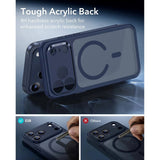 iPhone 17 Pro ESR Classic Hybrid Cover m. Indbygget Camera Control Knap - MagSafe Kompatibel - Mat Blå