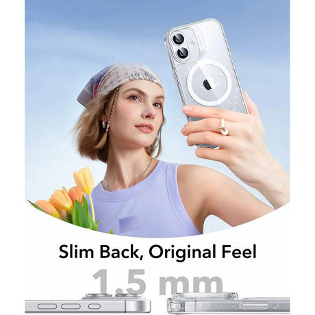 iPhone 17 ESR Classic Hybrid Cover m. Indbygget Camera Control Knap - MagSafe Kompatibel - Gennemsigtig / Glimmer