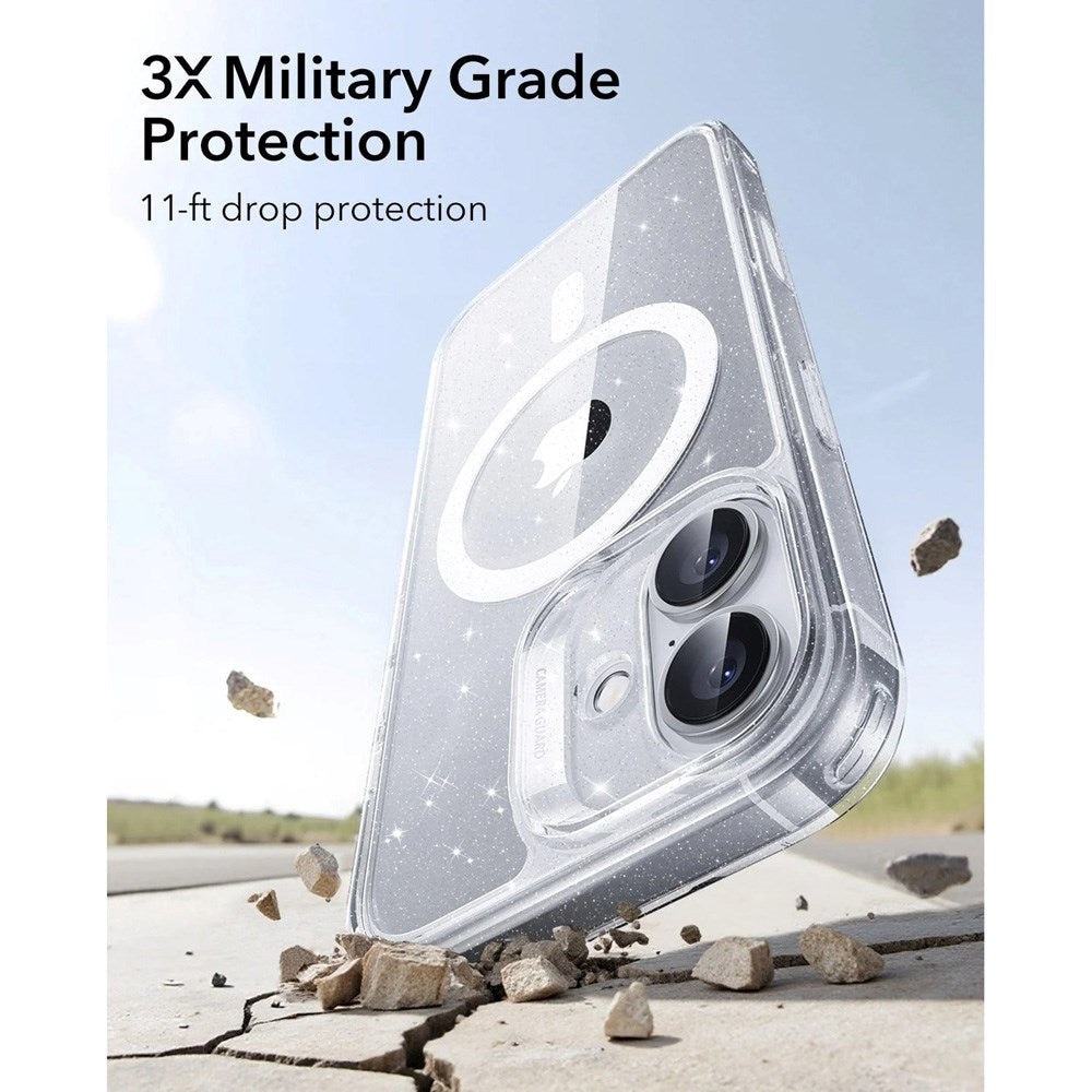 iPhone 17 ESR Classic Hybrid Cover m. Indbygget Camera Control Knap - MagSafe Kompatibel - Gennemsigtig / Glimmer