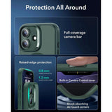 iPhone 17 ESR Classic Hybrid Cover m. Indbygget Camera Control Knap - MagSafe Kompatibel - Mat Grøn