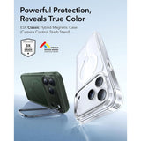 ESR iPhone 17 Pro Classic Hybrid Stash Cover m. Kickstand - MagSafe Kompatibel - Mat Grøn
