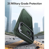 ESR iPhone 17 Pro Classic Hybrid Stash Cover m. Kickstand - MagSafe Kompatibel - Mat Grøn